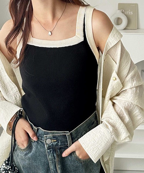 GeeRA（ジーラ） タンクトップ ノースリーブ 夏にぴったり。2WAY配色