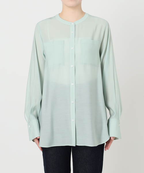 SLOBE IENA シアーシャツ SLOBE IENA｜シアーチェック開襟ブラウス | Rakuten Fashion