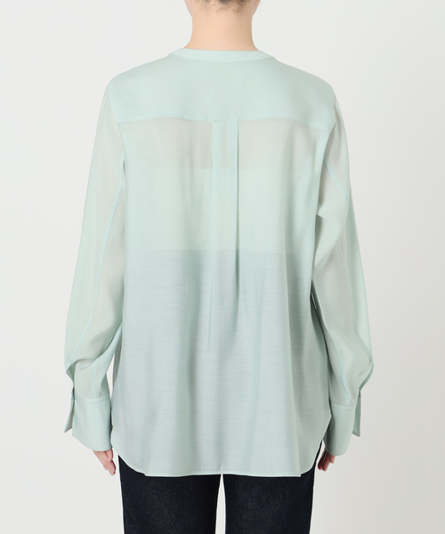 SLOBE IENA ブラウス シャツ シアーノーカラーシャツ レディース