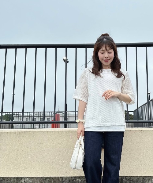 ikka tシャツ 「雑誌InRed6月号掲載」レースアンサンブルプル