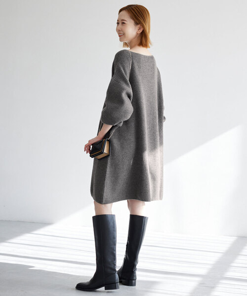 「SLOBE IENA」 ニットワンピース FREE チャコールグレー レディース_画像5