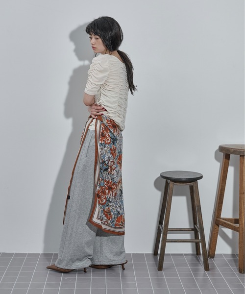 THE Yon スカーフ バンダナ ボタニカル大判スカーフ レディース