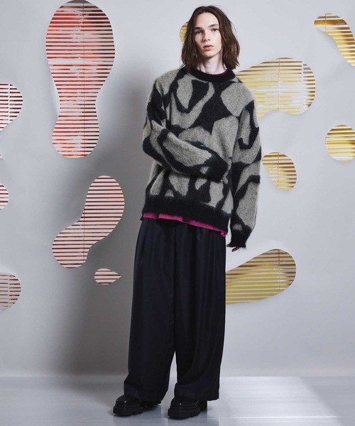 メゾンスペシャル モヘアニット サイズ2 ブラック MAISON SPECIAL（メゾンスペシャル） 長袖ニット 2 ブラック メンズ