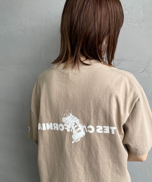 tシャツ 「THE ENDLESS SUMMER/エンドレスサマー」 別注 TES CAL フロッキーロゴプリントTシャツ レディース メンズ THE ENDLESS SUMMER/エンドレスサマー] 別注 TES CAL フロッキー