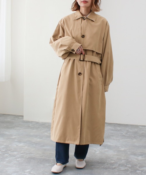 「Social GIRL」 トレンチコート M ベージュ レディース_画像4