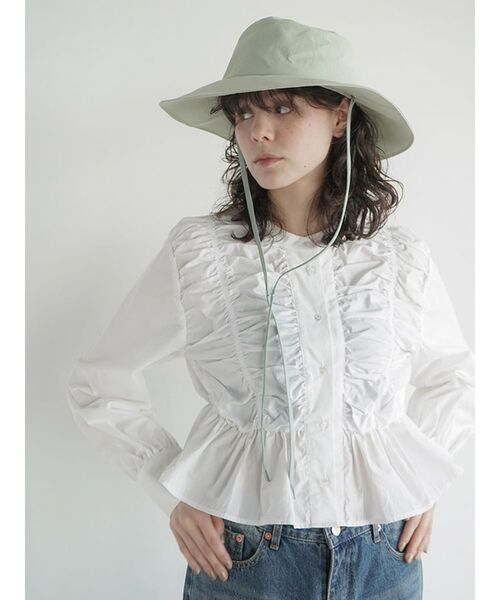 ブラウス シャツ Shirring peplum blouse レディース FIKA. ブラウス シャツ Shirring peplum blouse レディース