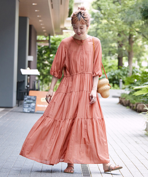 ★はなけいやん様★B.C STOCK ウォッシャブル ドットVネックワンピース B.C STOCK ワンピース ウォッシャブル / ドット無地Vネック