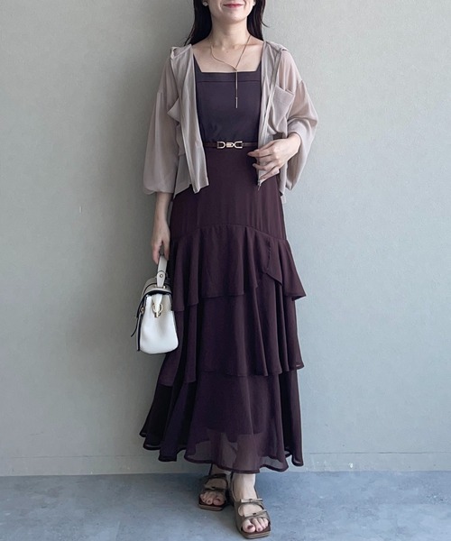 mysty woman（ミスティウーマン） ワンピース 楊柳ティアード