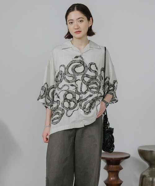 シャツ CALEE PEACH SKIN NYLON DROP SHOULDE SHIR CALEE PEACH SKIN NYLON DROP SHOULDE SHIR