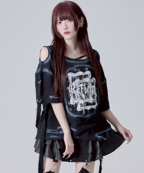 REFLEM レフレム ダブルガーゼダメージデザイントップス シャツ REFLEM tシャツ 「REFLEM/レフレム」ダブルガーゼダメージ