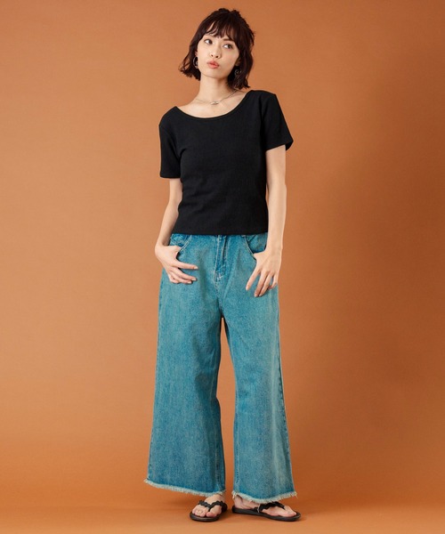anap mimpi（アナップミンピ） tシャツ 半袖 カット ジャガード 前後