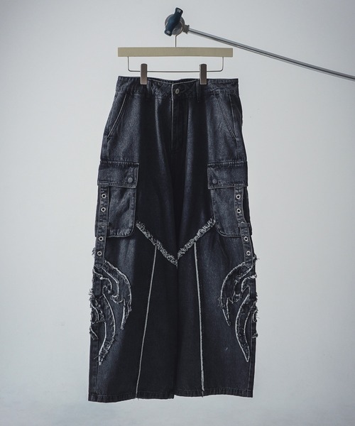 極美品 ステューシー デニムカーゴパンツ ロゴプリント サイドアジャスター STUSSY（ステューシー）の「【STUSSY / ステューシー】 Apex