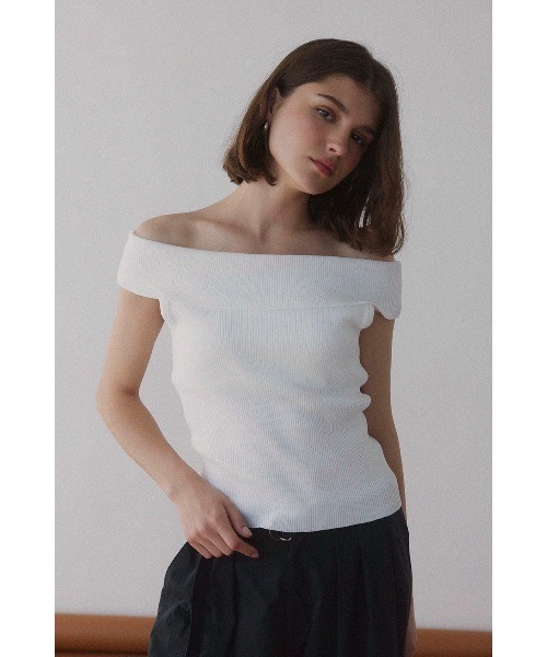 ALEXIA STAM（アリシアスタン） tシャツ Off The Shoulder Knit Top
