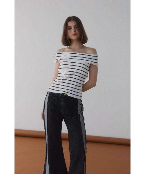 ALEXIA STAM tシャツ Off The Shoulder Knit Top /オフショル