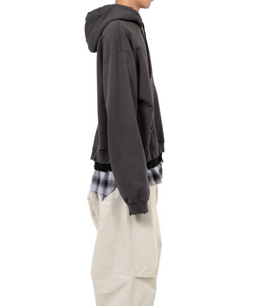 トレーナー スウェット Triple Layered Half-zip Hoodie メンズの画像