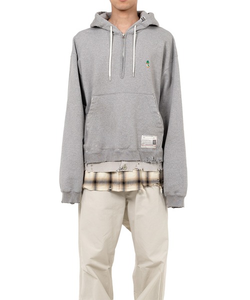 トレーナー スウェット Triple Layered Half-zip Hoodie メンズの画像