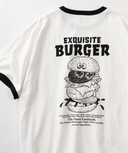 tシャツ 「84」フードキャラクター リンガー 半袖Tシャツ/バック