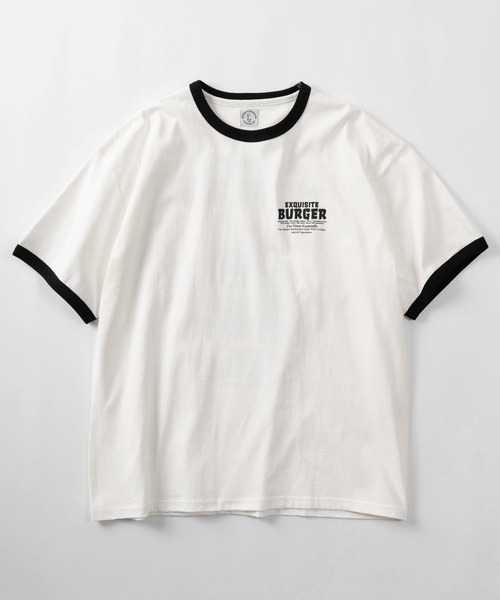 tシャツ 「84」フードキャラクター リンガー 半袖Tシャツ/バック