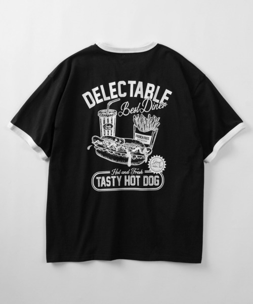 tシャツ 「84」フードキャラクター リンガー 半袖Tシャツ/バック