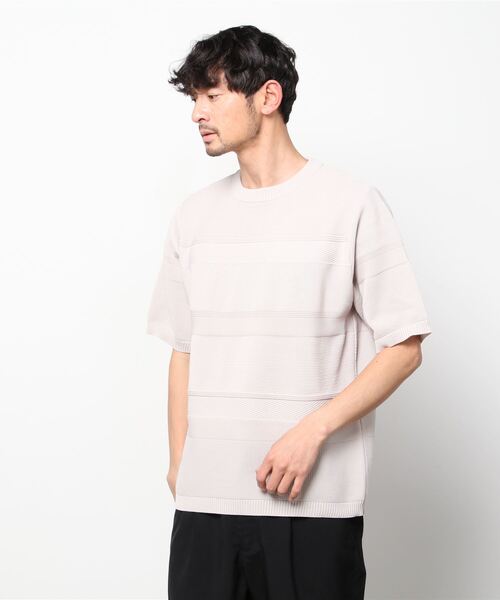 「SHIPS」 半袖ニット LARGE ベージュ メンズ
