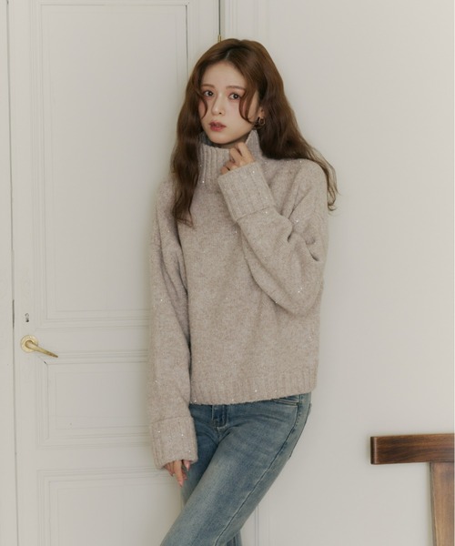 Olu.（オルドット） ニット セーター スパンコールタートルニット