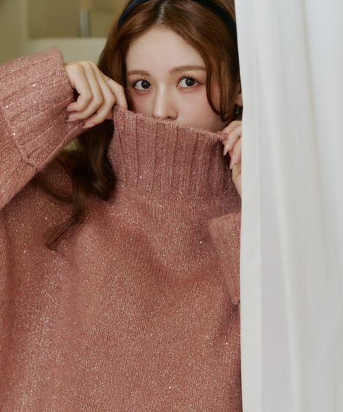 olu. スパンコールタートルニット スパンコールタートルニット