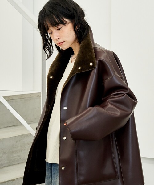 FREAK'S STORE コート アウター ファーボア スタンドコート