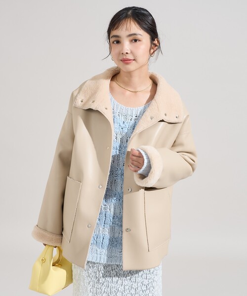 FREAK'S STORE コート アウター ファーボア スタンドコート