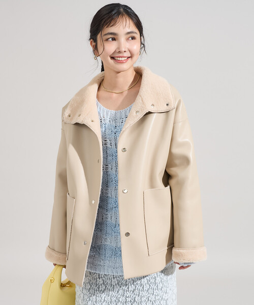 FREAK'S STORE コート アウター ファーボア スタンドコート