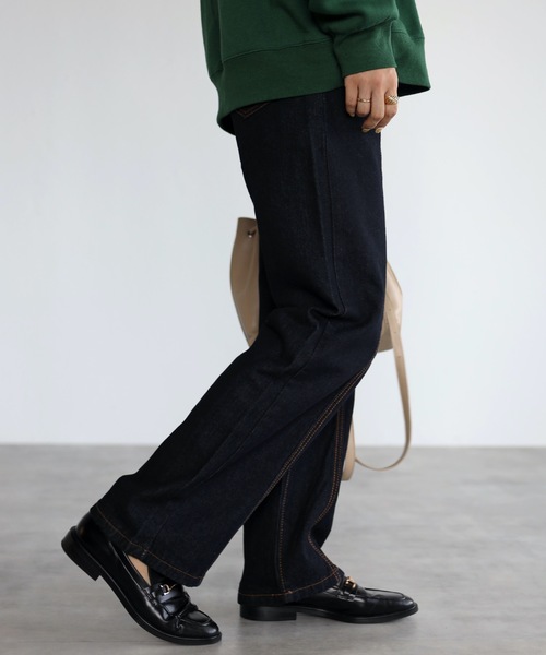 「ap retro」 加工デニムパンツ SMALL ブルー レディース