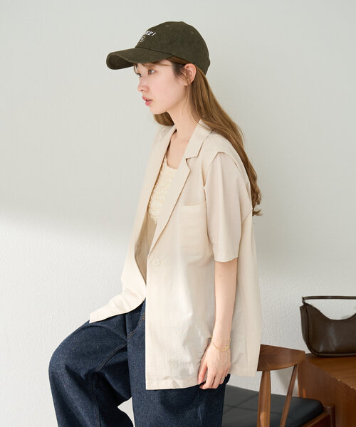 「Kastane」 テーラードジャケット LARGE チャコールグレー レディース