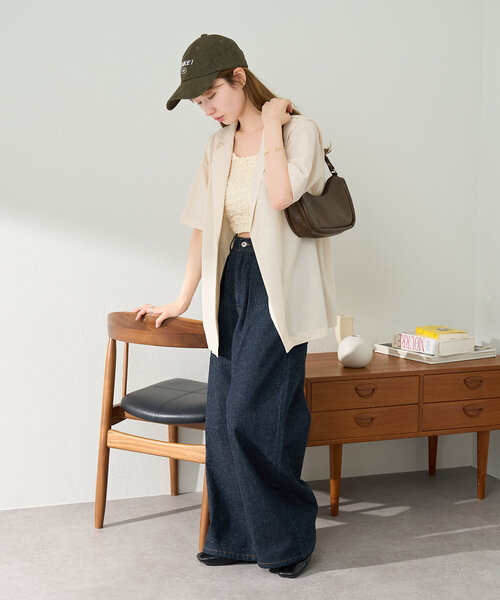 「Kastane」 テーラードジャケット LARGE チャコールグレー レディース