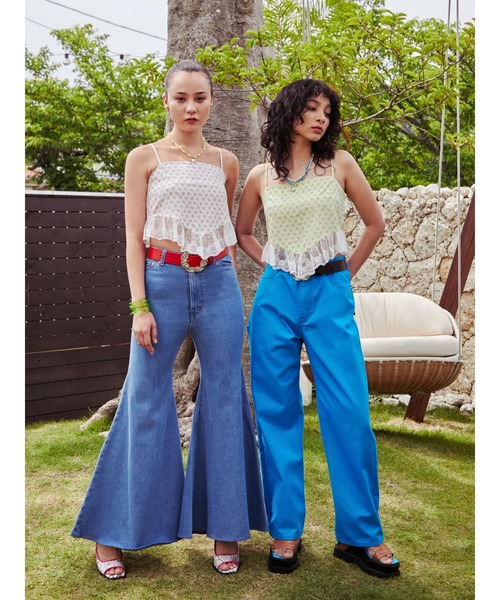 「PAMEO POSE」 デニムパンツ MEDIUM ブルー レディース_画像2