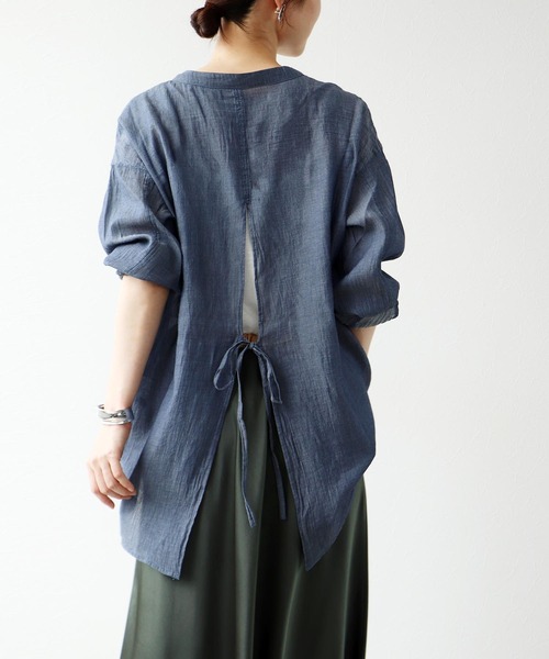 Jines（ジネス） ブラウス シャツ シアーデニムシャツ レディース