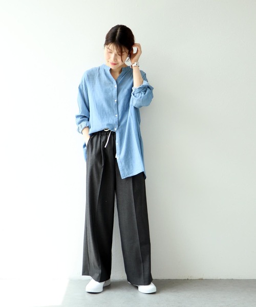 Jines（ジネス） ブラウス シャツ シアーデニムシャツ レディース