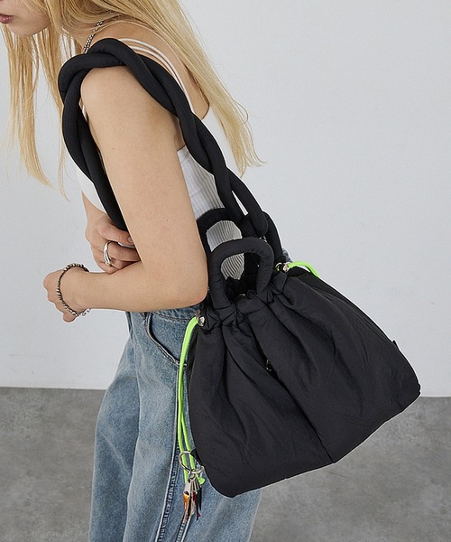 cheek ショルダーバッグ バッグ 「cheek」puff kinchaku 2WAY tote 