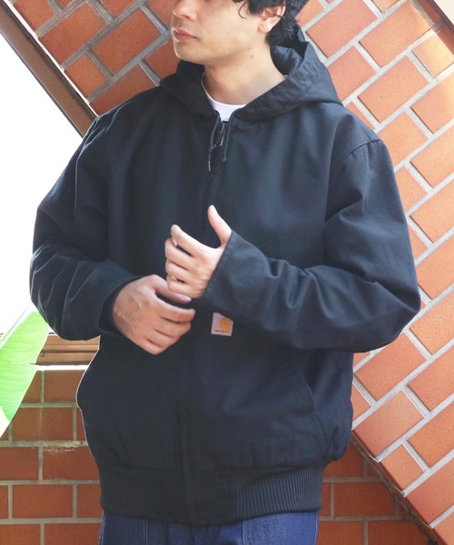 カーハート アクティブパーカー ブルゾン ロゴ ブラック古着 長袖 アウター carhartt - 古着 カーハート Carhartt アクティブジャケット Loose Fit