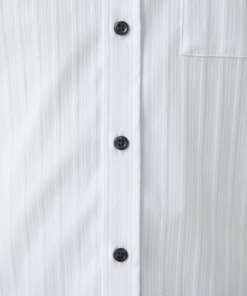 MK MICHEL KLEIN HOMME シャツ 「ON OFF対応」ホワイトドビーシャツ