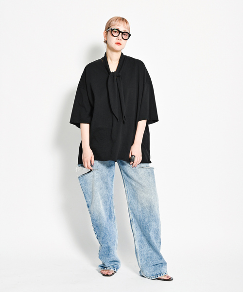 「CITYSHOP」 半袖カットソー FREE ブルー レディース_画像4