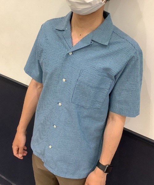 「Pitta Re:)」 半袖シャツ S ブルーグリーン メンズ_画像7