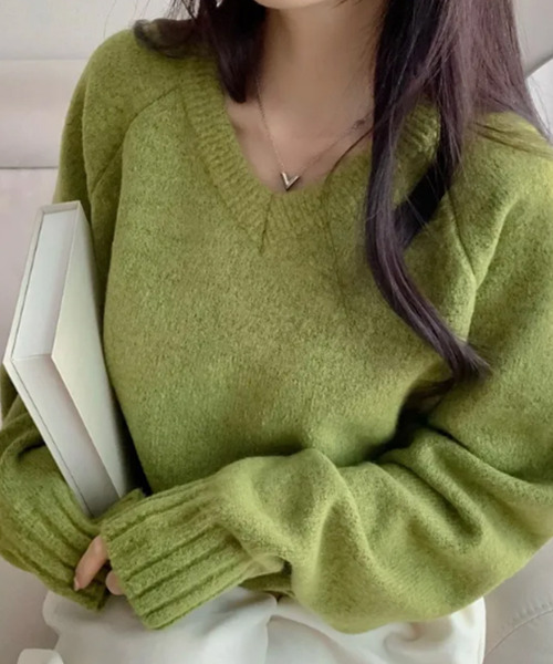 Vネックニット ニット セーター Vネック ニットトップス レディース : ZOZOTOWN Yahoo