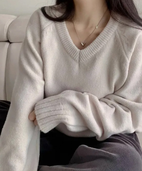 ニット セーター Vネック ニットトップス新色追加 レディース