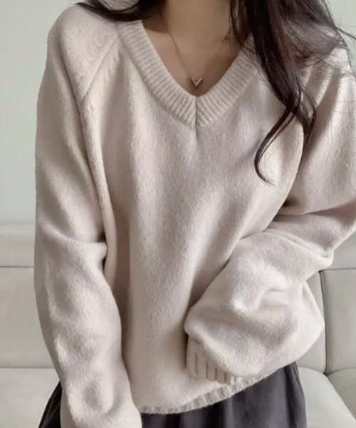 ニット 服 ふわかる ストレッチ 軽量 クルーネック 畦編み ニット (B＆T CLUB