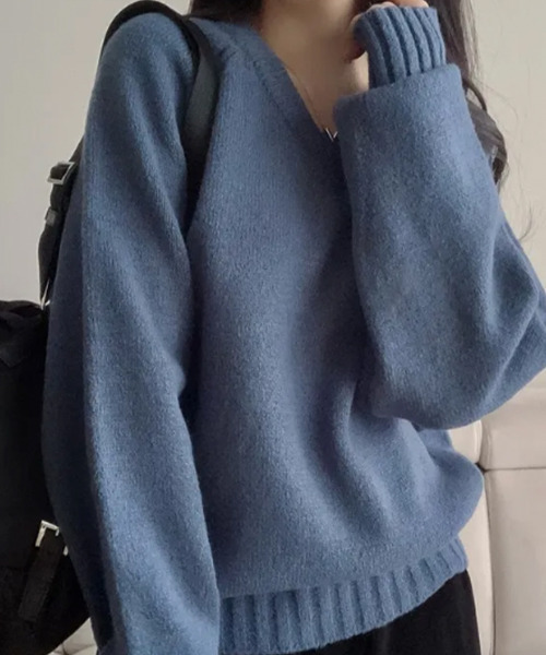 ニット 服 洗える/静電気軽減】ちくちくしにくい レースアップ畦編みニット