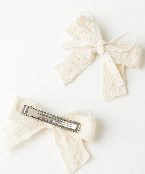 VIBGYOR ヘアクリップ 「IZU」 「2個セット」 レースリボンヘアアクセ
