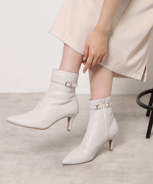 ESPERANZA（エスペランサ） ブーツ ジュエルヒールショートブーツ