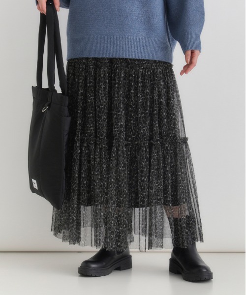 スカート 「HONEYSUCKLE ROSE」レオパード柄チュールスカート