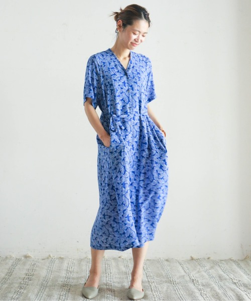「NOMBRE IMPAIR」 半袖ワンピース FREE ブルー レディース_画像3
