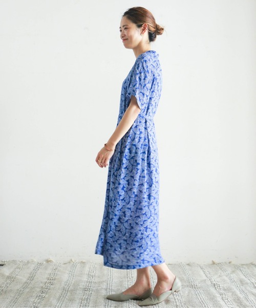 「NOMBRE IMPAIR」 半袖ワンピース FREE ブルー レディース_画像7