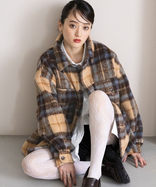 RAGEBLUE（レイジブルー） ブルゾン アウター シャギーチェックBIG CPO